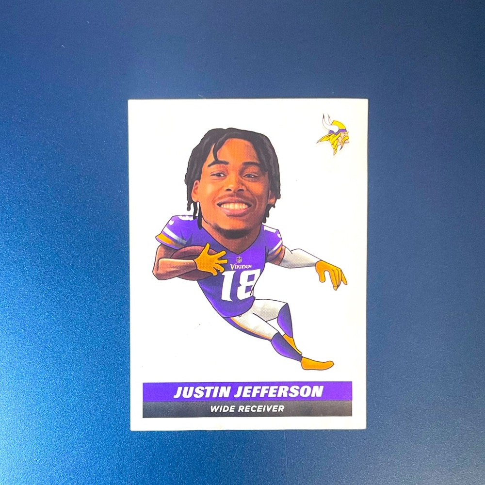Justin Jefferson Mini Cartoon Illustration Variation RARE 2021 Panini NFL